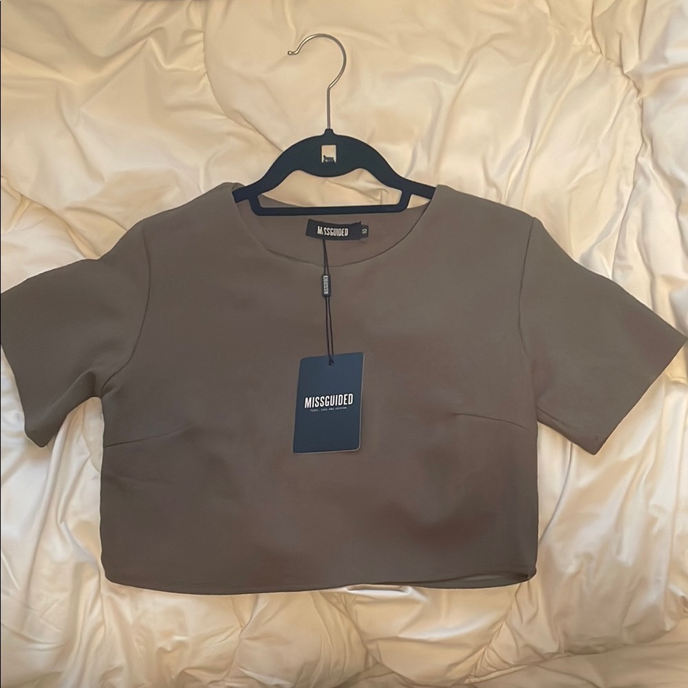 Missguided KHAKI Crop Top Brand New!